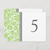 Trouwtafel nummer Kaarten Limoen grijs (Voorkant / Achterkant)