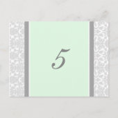 Trouwtafel Nummer Kaarten Mint Grijs Damask (Voorkant)