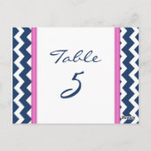 Trouwtafel Nummer Kaarten Roze Blauw Chevron (Achterkant)