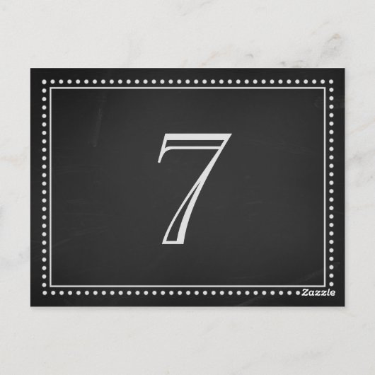 Trouwtafel nummer Kaarten schoolbord (Achterkant)