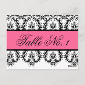 Trouwtafel Nummer Kaarten Zwart Damask Roze (Achterkant)