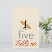 Trouwtafel nummer met oceaandieren voor lijst (Staand voorkant)