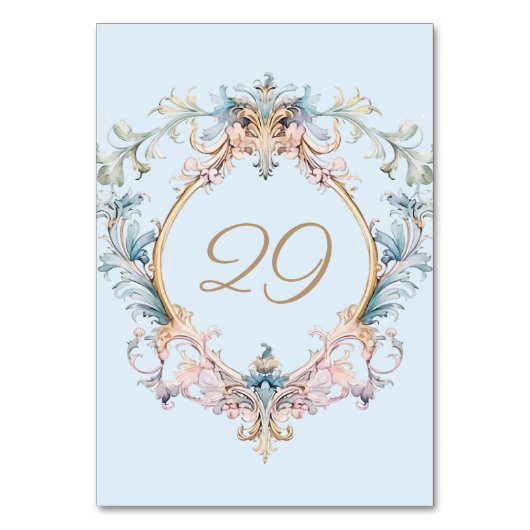 Trouwtafel nummer Regency Blue  Crest Kaart (Achterkant)