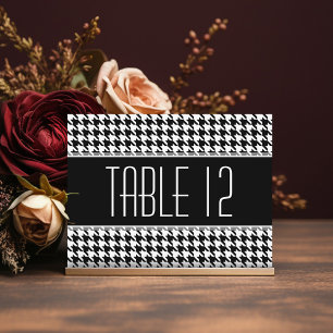Trouwtafel nummer teken HOUNDSTOOTH Briefkaart