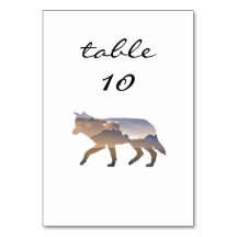 Trouwtafel nummer Westerne rustieke berg wolf