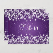 Trouwtafel nummer Winter Sparkle Paarse Briefkaart (Voorkant / Achterkant)