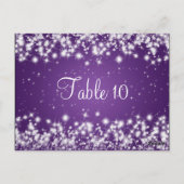 Trouwtafel nummer Winter Sparkle Paarse Briefkaart (Achterkant)