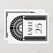 Trouwtafel Nummer Zwart & Wit Art Deco Stijl Briefkaart (Voorkant / Achterkant)