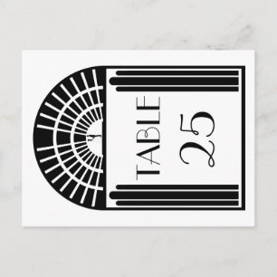 Trouwtafel Nummer Zwart & Wit Art Deco Stijl Briefkaart