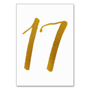 Trouwtafel nummers - Casual penseelscript -17 Kaart