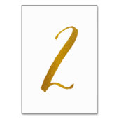 Trouwtafel nummers (Faux Gold Folie) 2 Kaart (Achterkant)