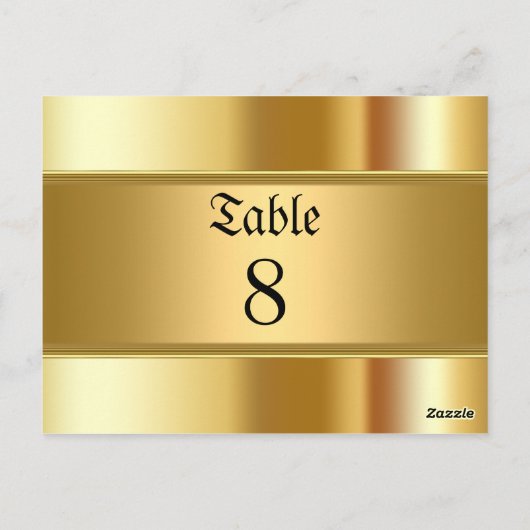 Trouwtafel nummers goud briefkaart (Achterkant)