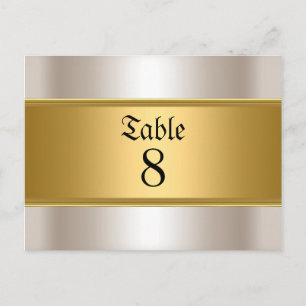 Trouwtafel Nummers Goud Sepia Briefkaart