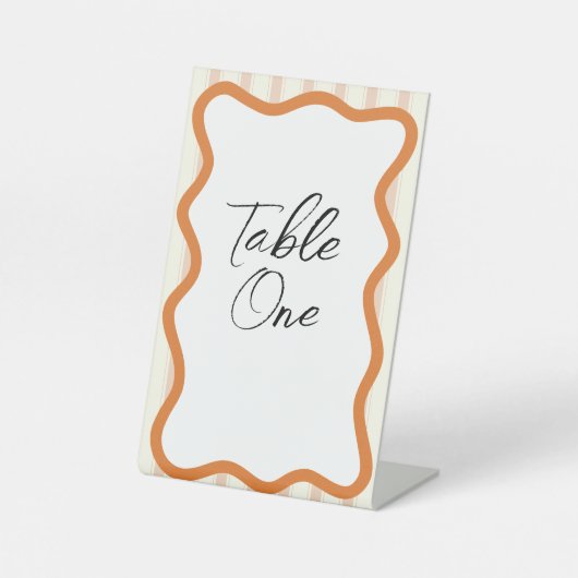 Trouwtafel nummers narcis reclamebord met voetstuk (Voorkant)