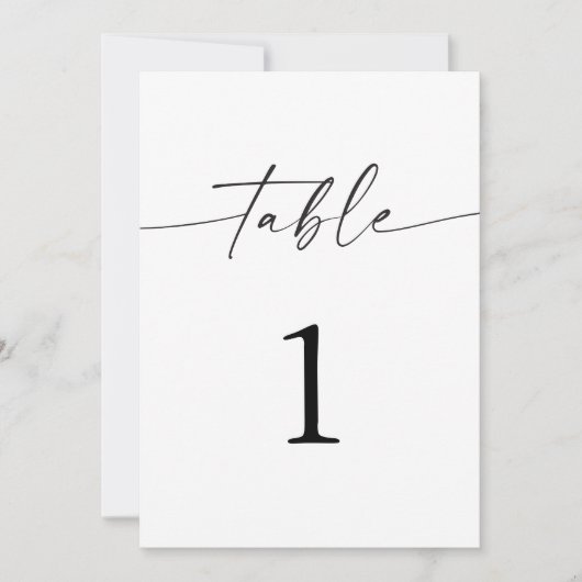 Trouwtafel nummers, tafel nummer Kaarten (Voorkant)