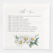 Trouwtafel trivia madeliefjes servet (Voorkant)