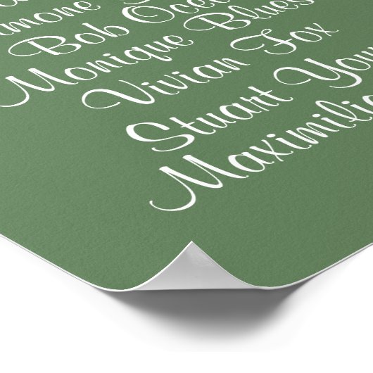 Trouwtafel Zitplaatskaart Poster (Hoek)