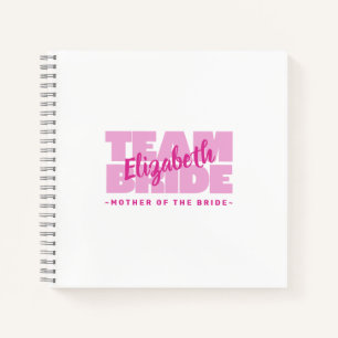 Trouwteam Moeder van de Bruid Naam Retro Roze Notitieboek