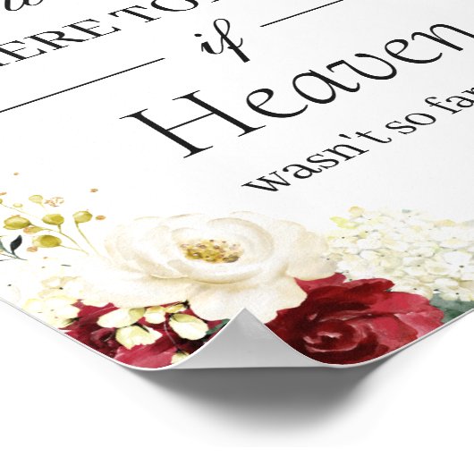 Trouwteken 'In Loving Memory' Rood Wit Bloemmotief Poster (Hoek)