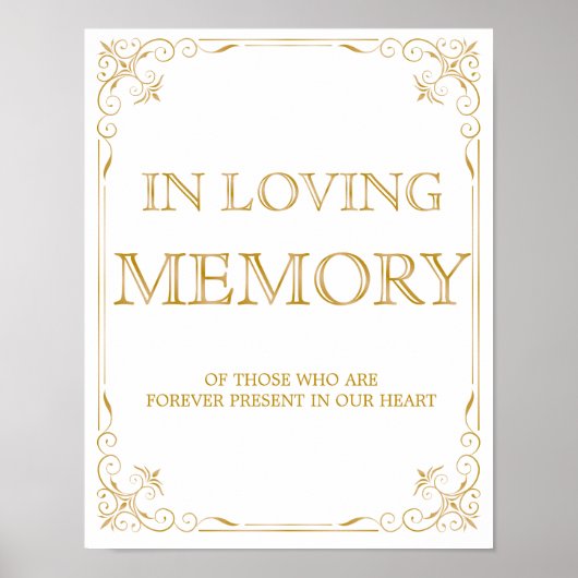 Trouwtekst In Loving Memory | Gatsby Art Deco Poster (Voorkant)