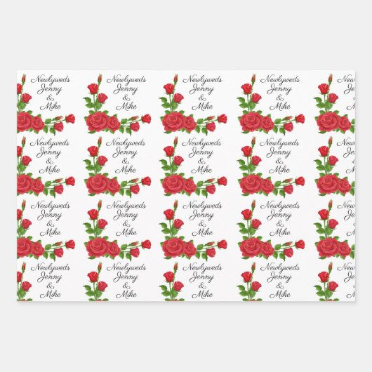 Trouwtekst personaliseren 3 teksten uw tekst rode inpakpapier vel (Voorkant)