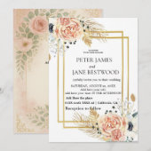 Trouwtemplate eenvoudig  kaart (Voorkant / Achterkant)