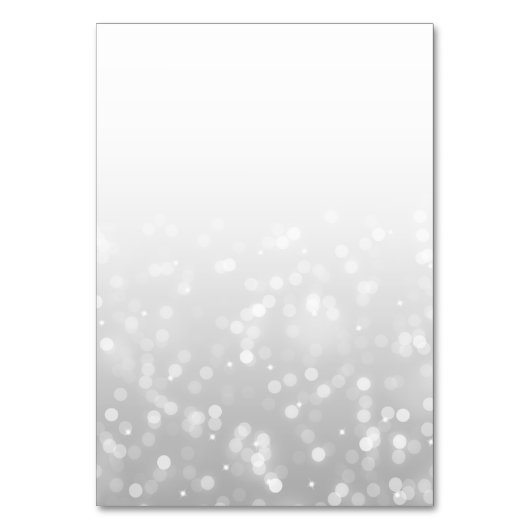Trouwtent Plaatskaarten Silver Bokeh Sparkle Light Kaart (Achterkant)