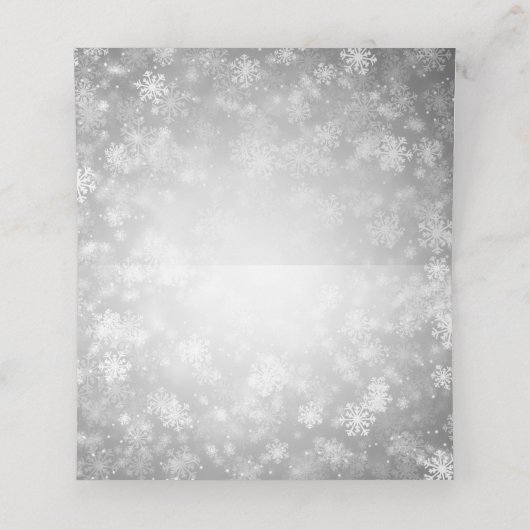 Trouwtent Plaatskaarten Silver Winter Wonderland (Binnenkant ongevouwen)