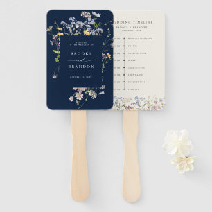 Trouwtijdlijn voor Navy Spring Wildflower Weide Handwaaier