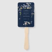 Trouwtijdlijn voor Navy Spring Wildflower Weide Handwaaier (Voorkant)