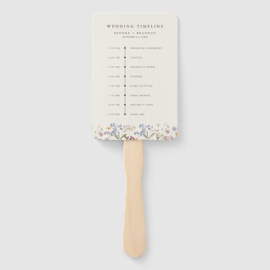 Trouwtijdlijn voor Navy Spring Wildflower Weide Handwaaier (Achterkant)