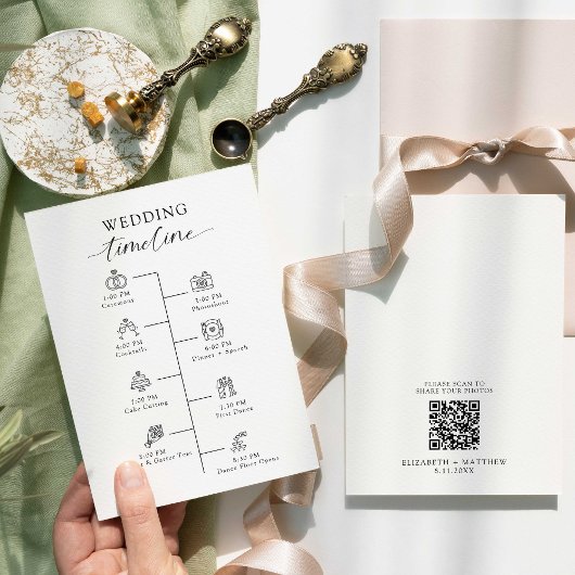 Trouwtijdlijnprogramma Elegant minimalistisch mode Programma