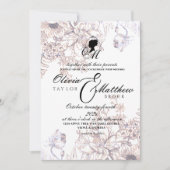 Trouwtuin Kasteel Elegante Flora Script Foto Kaart (Voorkant)