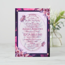 Trouwuitnodiging Bloemrijke Elegante Minimalist Kaart