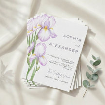 Trouwuitnodiging "Delicate Irises"