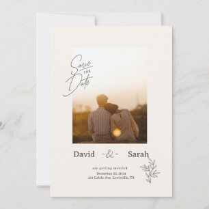 Trouwuitnodiging eenvoudig aan te passen save the date