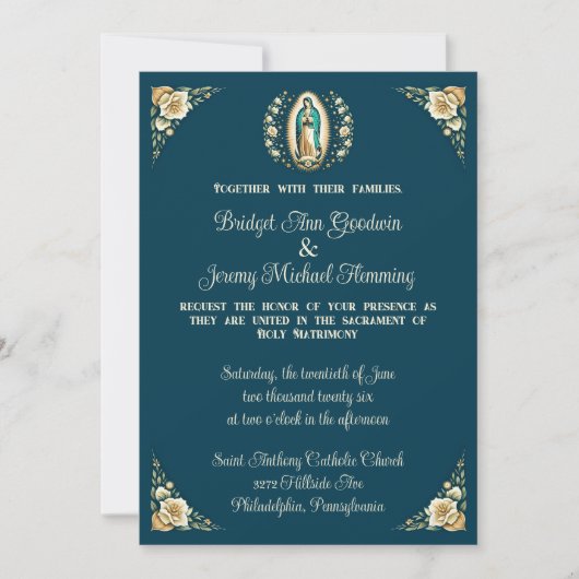 Trouwuitnodiging geïnspireerd op Onze Lieve Vrouw  Kaart (Voorkant)