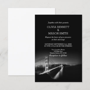 Trouwuitnodiging Golden Gate San Francisco Kaart