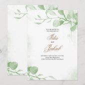 Trouwuitnodiging Groene Template Kaart (Voorkant / Achterkant)