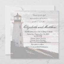 Trouwuitnodiging 'Guided by the Light Lighthouse'