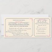 Trouwuitnodiging in Navy en Roze met RSVP kaartje Kaart (Voorkant)