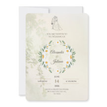Trouwuitnodiging in saliegroen | Elegant modern