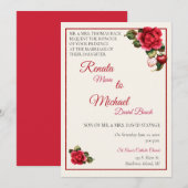 Trouwuitnodiging met Aardbeien en Rode Rozen Kaart (Voorkant / Achterkant)