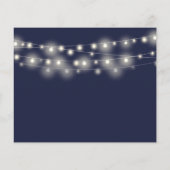 Trouwuitnodiging met budget navyblauwe details en (Achterkant)