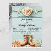 Trouwuitnodiging met Coastal Cowgirl-thema Kaart (Voorkant / Achterkant)