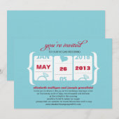 Trouwuitnodiging met fruitautomaat kaart (Voorkant / Achterkant)