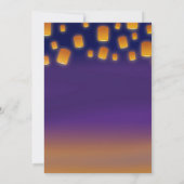 Trouwuitnodiging met gloeiende lantaarns kaart (Achterkant)