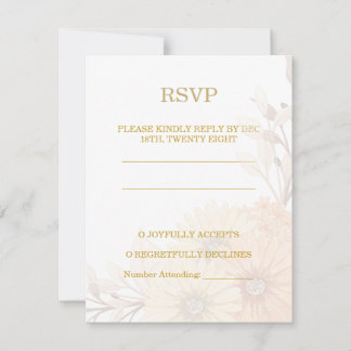 Trouwuitnodiging met Pastel Bloemendesign RSVP Kaartje