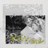 Trouwuitnodiging met wervelend effect en jouw foto kaart (Voorkant / Achterkant)