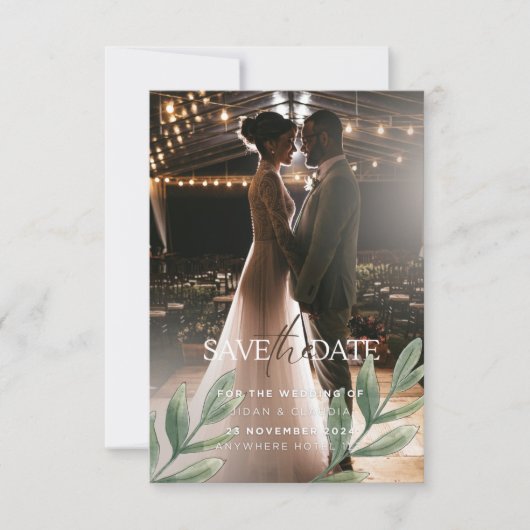 Trouwuitnodiging - modern stijlvol en klassiek kaart (Voorkant)